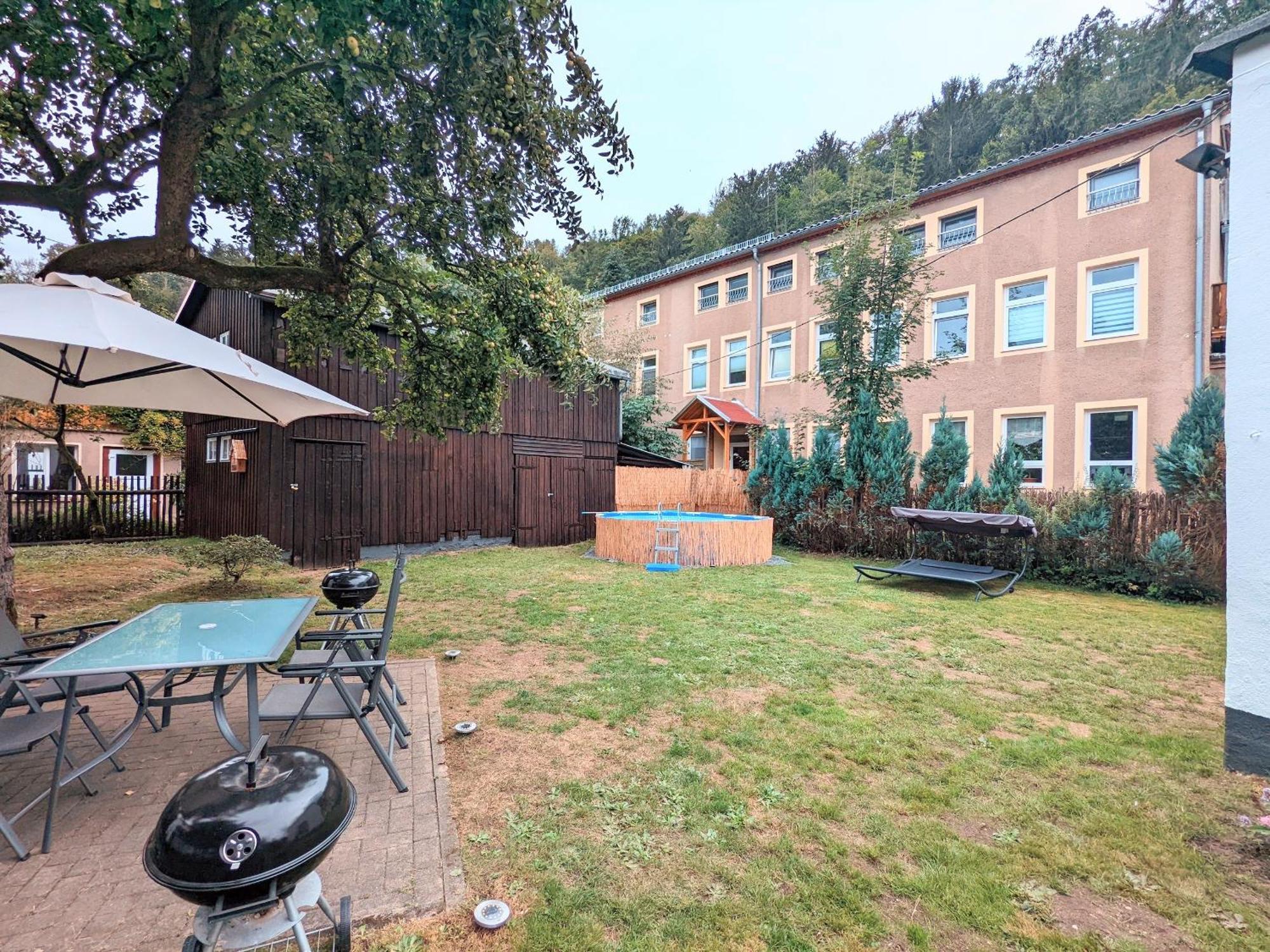 H6 -Urlaubsmagie- Wohnung Fuer 3 Mit Pool & Terrasse Sebnitz Exterior photo